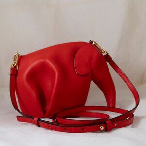 Loewe Mini Elephant Calfskin Crossbody, Red: Pristine Condition